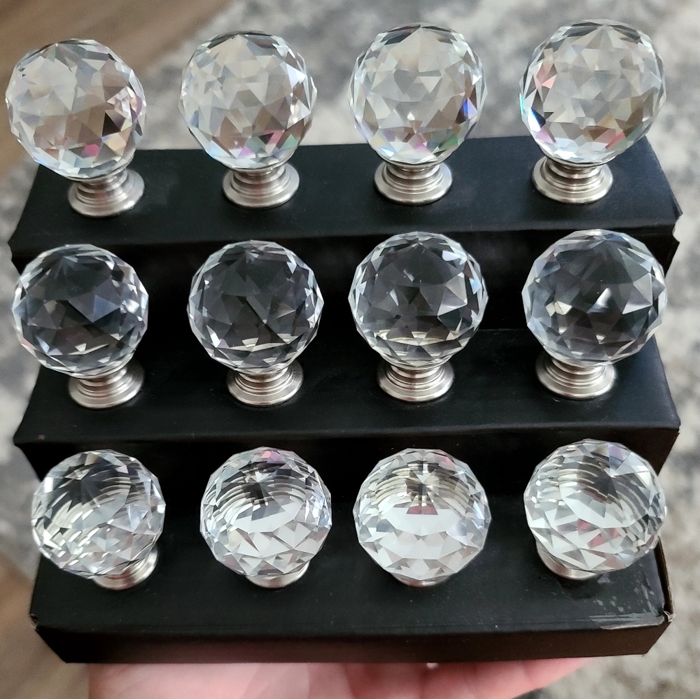 12 diamond drawer knobs